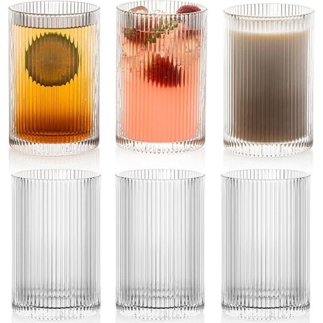 Longdrinkgläser Geriffelte 6er 500ml Origami Set 6pcs (1/5)