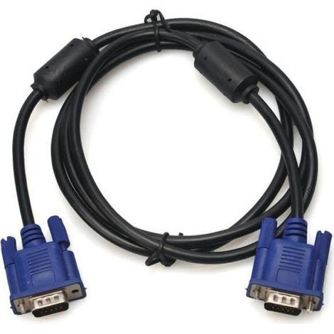 Câble Vga - Mâle Mâle - 1,5 M - Blindé - Pour Pc Ordinateur Portable Projecteur Ecran Lcd - 1 Pièce (1/2)
