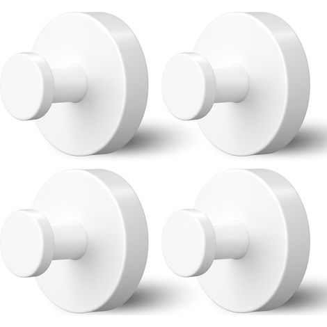 Ganchos para ducha, ganchos con ventosa para ventana, ganchos extraíbles para toallas de baño, juego de 4 piezas (blanco)