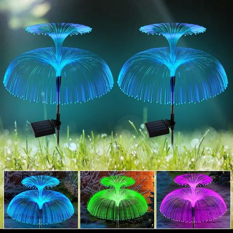 Solar-Gartenleuchten, 2 Stück Solarleuchten Dekorative Lichter in Quallenform, LED-Quallen-Solarleuchten für den Außenbereich (1/4)