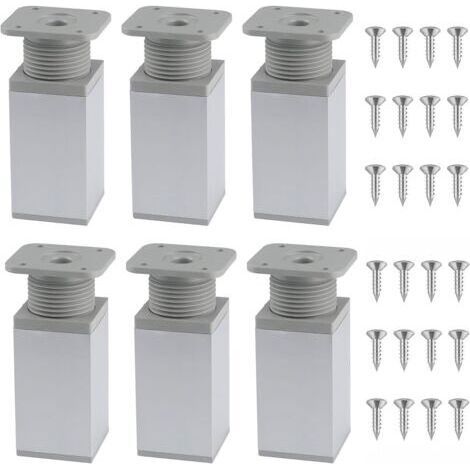 6 Pièces Pieds de Meubles Réglables, Pieds de Meubles Réglables en Aluminium, Pieds pour Meubles en Aluminium, Pied de Meuble, Pieds Reglables, pour Meubles pour Canapé, Lit, Et Armoires (1/5)