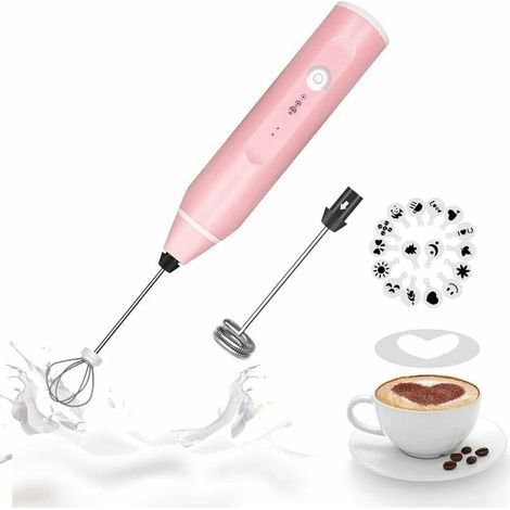 Green Mobility-Mousseur à lait portatif, mélangeur à fouet rechargeable pour café avec pochoirs artistiques, mélangeur à café pour cappuccino, match de chocolat chaud, Frappe, chocolat chaud, fouet à (1/5)
