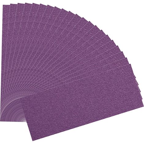 21 Pièces Papier de verre 80 Grain Papier abrasif eau/sec 93x230mm Utilisé pour polir le métal,le bois,les(Violet) (1/5)
