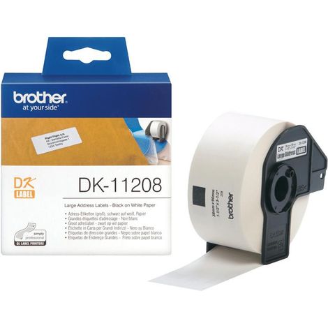 Brother DK-11208 nastro per etichettatrice Nero su bianco