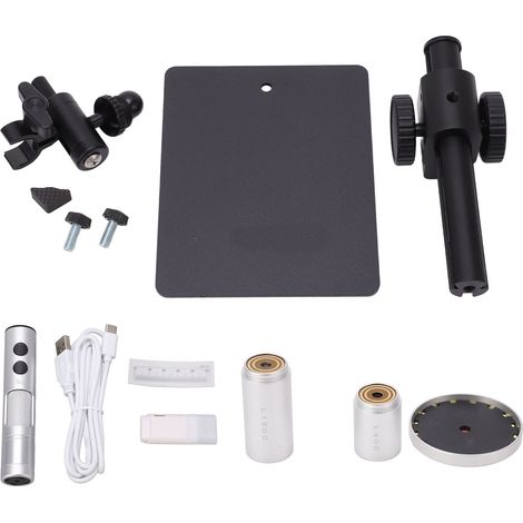 Microscope numérique USB 12MP puce photosensible, objectifs 750X/400X/1500X, éclairage annulaire LED, idéal pour CNC, outil d'inspection électronique. (1/5)