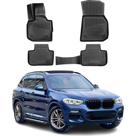 OMAC 3D Tapis de Sol Compatible avec BMW X3 G01 2017-2024 en Caoutchouc Noir (1/5)