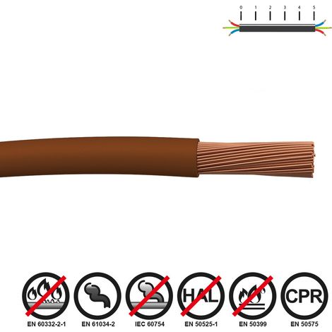 Câble Renforcé 1.5mm Marron Hf Sécurité Incendie Sans Halogène - Sediles (1/2)