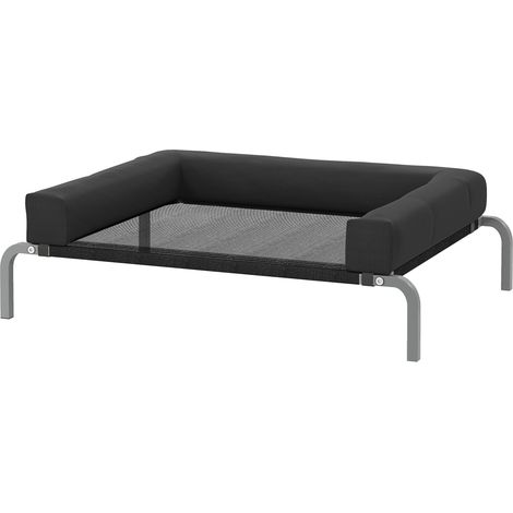 Lit surélevé pour chien rafraichissant, lit de camp pour chiens intérieur extérieur portable, 90 x 65 x 30 cm, noir