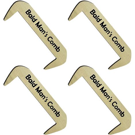 Holzkamm für Glatzenträger, humorvolles Geschenk, Bastelidee für Glatzenträger, lustiges Haaraccessoire, zahnloser Kamm, Einzelset (1/5)