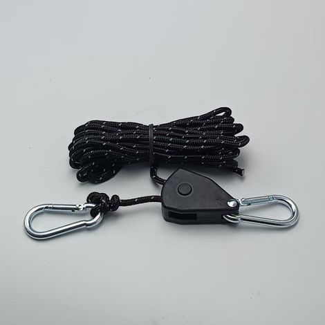 Cordes à cliquet réglables 4m – Lot de 4 – Charge max 30kg par cliquet – Crochets acier inoxydable pour intérieur et extérieur-DELKEVIC (1/4)