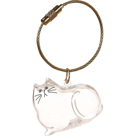 Boîte De Rangement Pour Poils De Chat - Capsule Transparente En Forme D'Œuf Torsadé - Accessoire À Accrocher Sur Porte-Clés Ou Sac - 10 cm