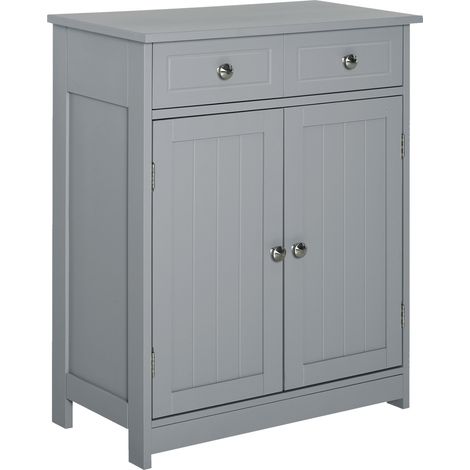 Meuble de Salle de Bain avec 2 Tiroirs 60 x 30 x 75 cm Gris (1/5)