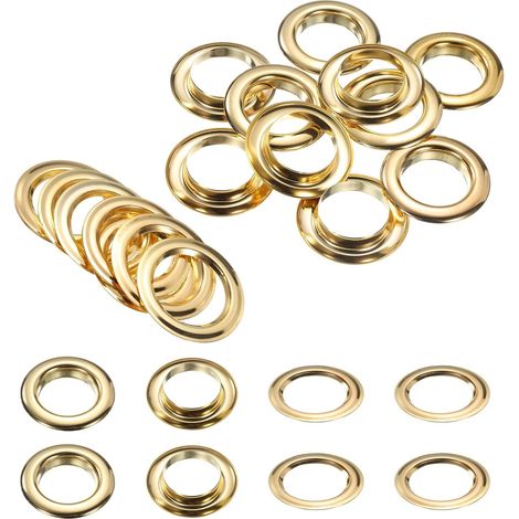 10Jeu Oeillets 25mm 1 Pouce Kit Oeillets Laiton Avec Rondelles Pour Tissu Rideau Bâche Ceinture Cuir Chaussure Sac DIY, Or (1/5)