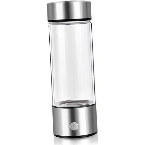 Bouteille d'eau hydrogénée 420 ml rechargeable par USB, favorise le métabolisme, générateur d'eau hydrogénée portable 220 V argent (1/4)