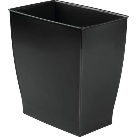 iDesign 64772EU Mono Cestino Rifiuti, Rettangolare, Plastica, Nero, 28.5x17.75x30.5 cm (1/5)