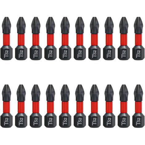 QORVA-20PCS 25mm Embouts de Tournevis à Tête Tournevis Cruciforme PH2 Embout Visseuse Aimanté, Mèche Croisée Antidérapante Embout Visseuse Magnétique à Tige Hexagonale