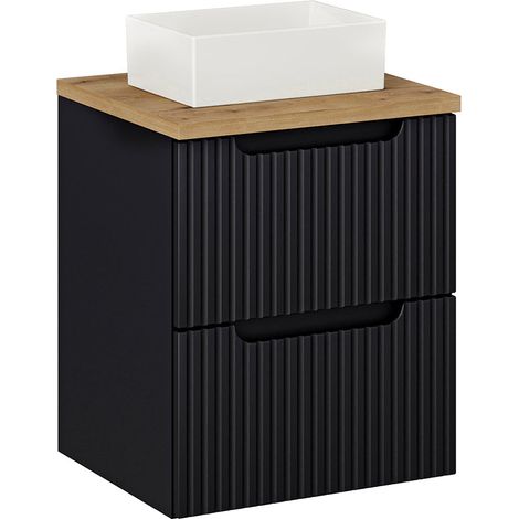 Mobile bagno con lavabo Riva nero e marrone 50cm (1/5)