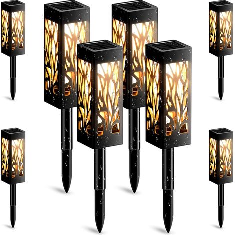 Solar Lights Outdoor, 8 Pieces Garden Decoration Solar Lantern with Warm White Light IP65 Waterproof Solar Lights Outdoor Garden for Landscape, Walkway, Lawn, Steps, Terraces (1/5)