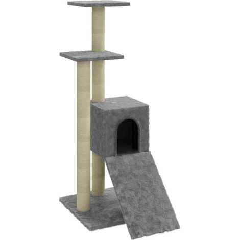 Arbre à chat avec griffes en sisal, gris clair, 92 cm