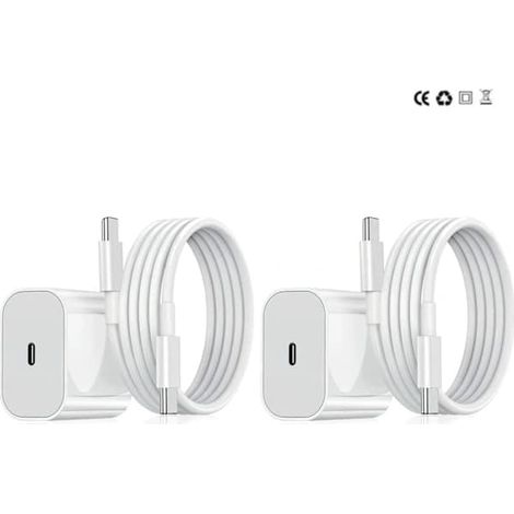 Chargeur rapide 45 W compatible avec Samsung USB-C + câble USB-C de 1 m, noir (lot de 2) (1/5)