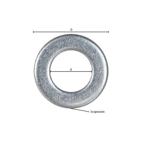 500 rondelle piane A2-70 inox m.10 S2xD20Xd10,5 mm (1/2)