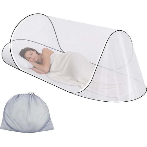200 x 100 x 70 cm Mosquito Net Bed, with Zip, Travel Mosquito Net, Foldable, Mosquito Net for Single Bed, Suitable for Single Beds, Travel, Bedrooms (1/5)