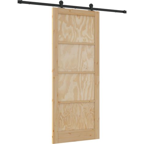 Maison Exclusive - Schiebetür Natürlich und Schwarz 86 x 211 cm