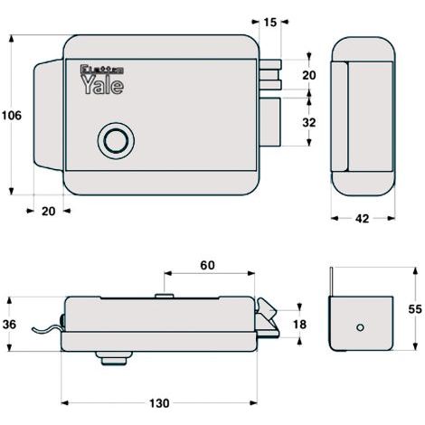 SERRATURA ELETTRICA DA APPLICARE PER PORTA LEGNO ART. 674 Dx - E 60