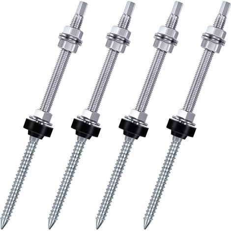 4x DOPPELGEWINDESCHRAUBE M10x200mm FÜR V2A PV-PANEELE PHOTOVOLTAIKHALTER