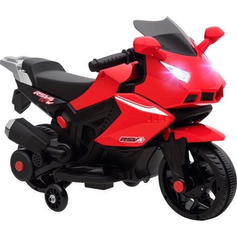 Elektro-Motorrad für Kinder, Hupe, Scheinwerfer, Musikfunktion, 2,5 km/h, Rot (1/5)
