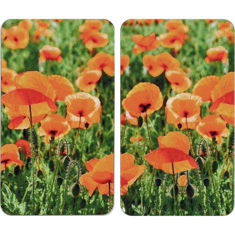 Protection plaque de cuisson en verre trempé 52x30cm – Lot de 2 – Résistante aux chocs et éraflures – Compatible tous types de plaques (1/5)