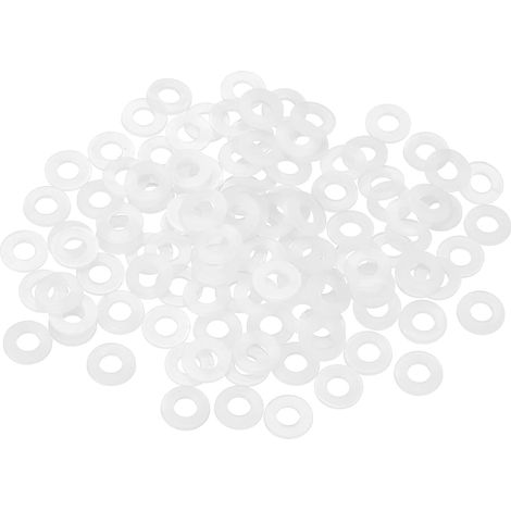 Rondelles Nylon M4 - 155 Pièces - Plastique Blanc Résistant - Isolation et Anti-corrosion - Réparation Plomberie et Mécanique - 4x10x1 mm (1/5)
