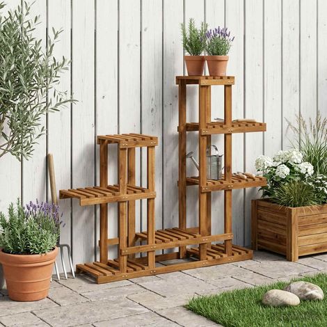 vidaXL Soporte de plantas Natural 118 x 25 x 96,5 cm (1/4)