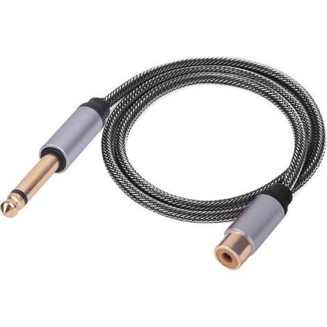 Câble audio 6,35 mm, câble répartiteur audio stéréo robuste 6,35 mm (1/4 pouce) mâle vers femelle, adapté aux amplificateurs de puissance (1/5)