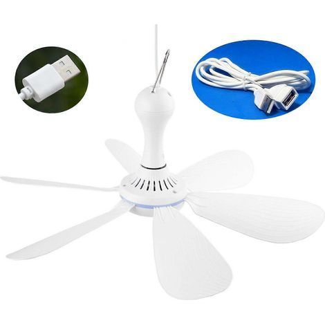 Ventilateur suspendu de 42 cm pour gazebo, 6 pales, idéal pour l'été (sans interrupteur). (1/4)