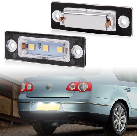 LED Éclairage de Plaque d'immatriculation, LED Feux Plaque Immatriculation avec Canbus Sans Erreur pour Caddy 2K Golf Plus 5M1 J-etta 1K2 Passat Variant 3C B6 T5 7H 7J, 2 Pièces (1/5)