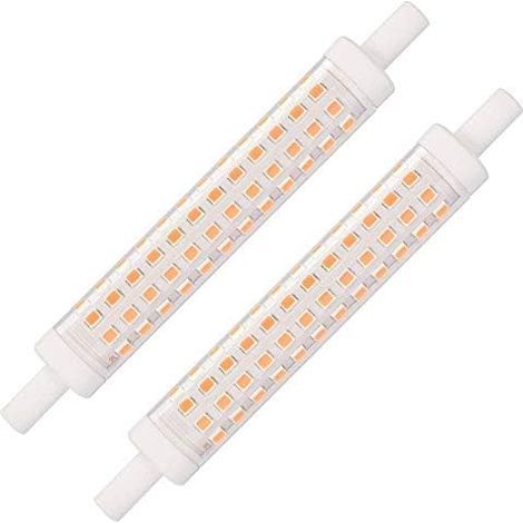 R7S LED 118 mm 10 W R7s Ampoule linéaire LED 118 mm 10 W Blanc chaud 3000 K R7S J118 Prise non dimmable, 15 mm x 118 mm, équivalent à R7S 118 mm 100 W halogène, 230 V AC, 1200 lm Lot de 2 (1/5)
