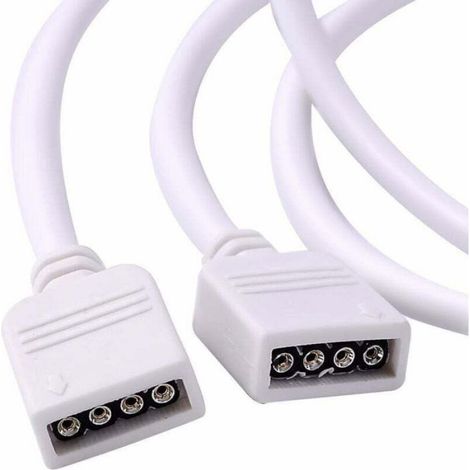Rallonge Câble - 2,5 M - Connecteur 4 Broches - Pour Bandes Led - Sans Soudure - Cuivre - Unité (1/4)