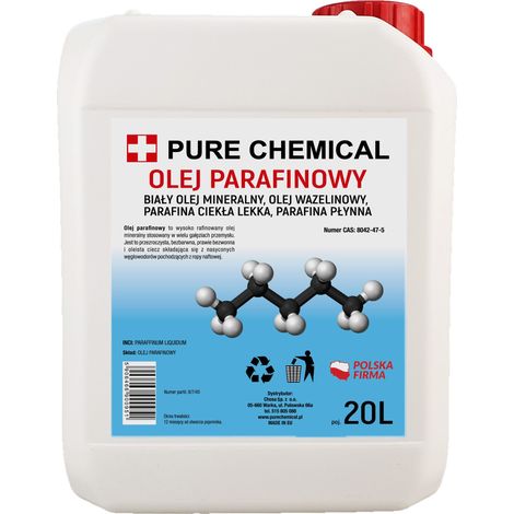 Aceite de parafina 20L - Alta pureza - Versátil - Ideal para la industria y la cosmética