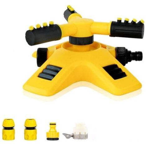 Arroseur Oscillant, Tandem Rotatif Automatique 360 Degrés Matériel D'arrosage pour Jardin, Diamètre Pulvérisation 8-10 m Asperseur Arrosage, pour L'irrigation Pelouse Jardin-Chrom (1/5)