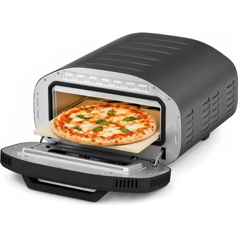 Four Pizza Électrique 2200W jusqu'à 430°C Pierre Céramique Ø30,5 cm Noir, Cuisson Napolitaine, Pâte Croustillante pour Pizza Parfaite à la Maison (1/5)