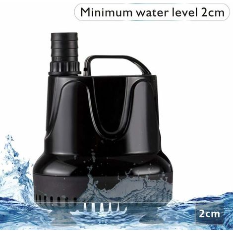 Pompe à eau d'aquarium 25 W, pompe à eau submersible silencieuse 1200L/H, pour fontaine, étang, jardin (noir) (1/4)