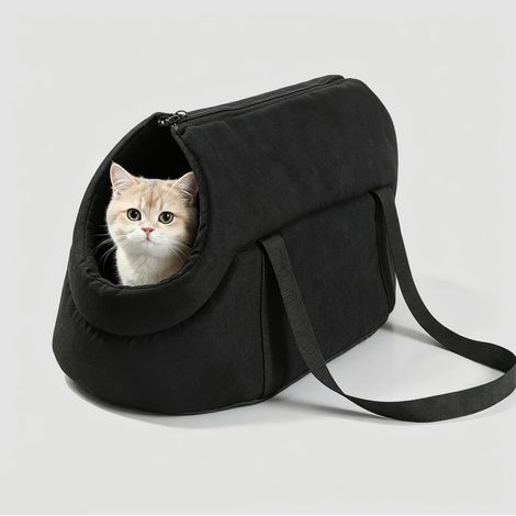 Sac de transport pour chat, pliable,avec coussin d'absorption des chocs amovible, bandoulière réglable pour animaux de compagnie jusqu'à 7 kg (1/5)