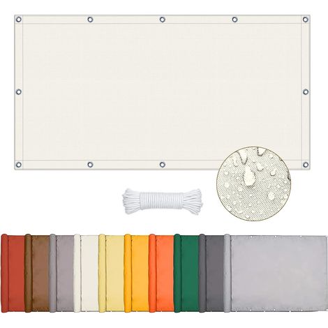 Voile D'ombrage Rectangulaire Undurchlässig, Toile D'ombrage Rectangulaire, 95 % UV-Schutz, Voiles D'ombrage für Terrasse mit Ölen, für Terrasse Balcon Jardin Exterieur (Couleur Crème, 2 3m) (1/5)