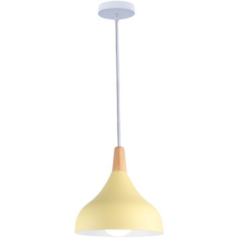 royaluxe- Lampe À Suspension Moderne Plafonnier D'Intérieur Lustre Minimaliste Abat-Jour En Métal, Jaune Pour Chambre À Coucher, Cuisine, Bureau, E27 (1/5)
