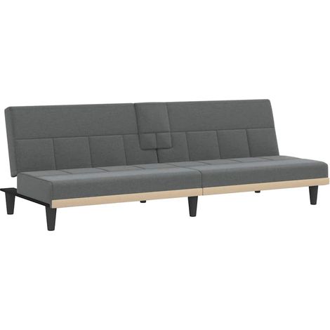 Maison Exclusive - Divano Letto con Portabicchieri in Tessuto Grigio Scuro (1/5)