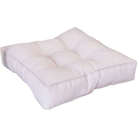 cojín de asiento, 45 cm de grosor, tejido con aspecto de lino, para silla de comedor, sofá, escritorio, jardín, blanco. (1/5)