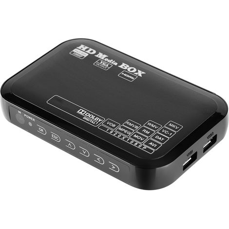 Mini lecteur multimédia Full HD 110-240 V 1080p compatible MMC, RMVB, MP3, AVI et MKV (États-Unis) (1/5)