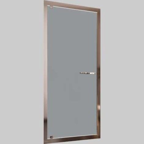 "PORTA DOCCIA AD UN'ANTA BATTENTE ""OXI.SLIDE"" VETRO STAMPATO C - 76-84 cm Ap.58"