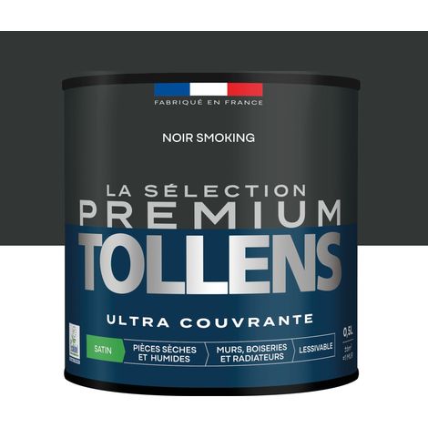 Tollens - Peinture intérieure couleurs - La Sélection Premium Satin - Ultra Couvrante - Noir Smoking 0,5 L - 6m²